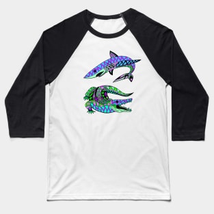 the shark and the crocodile ecopop artpop Baseball T-Shirt